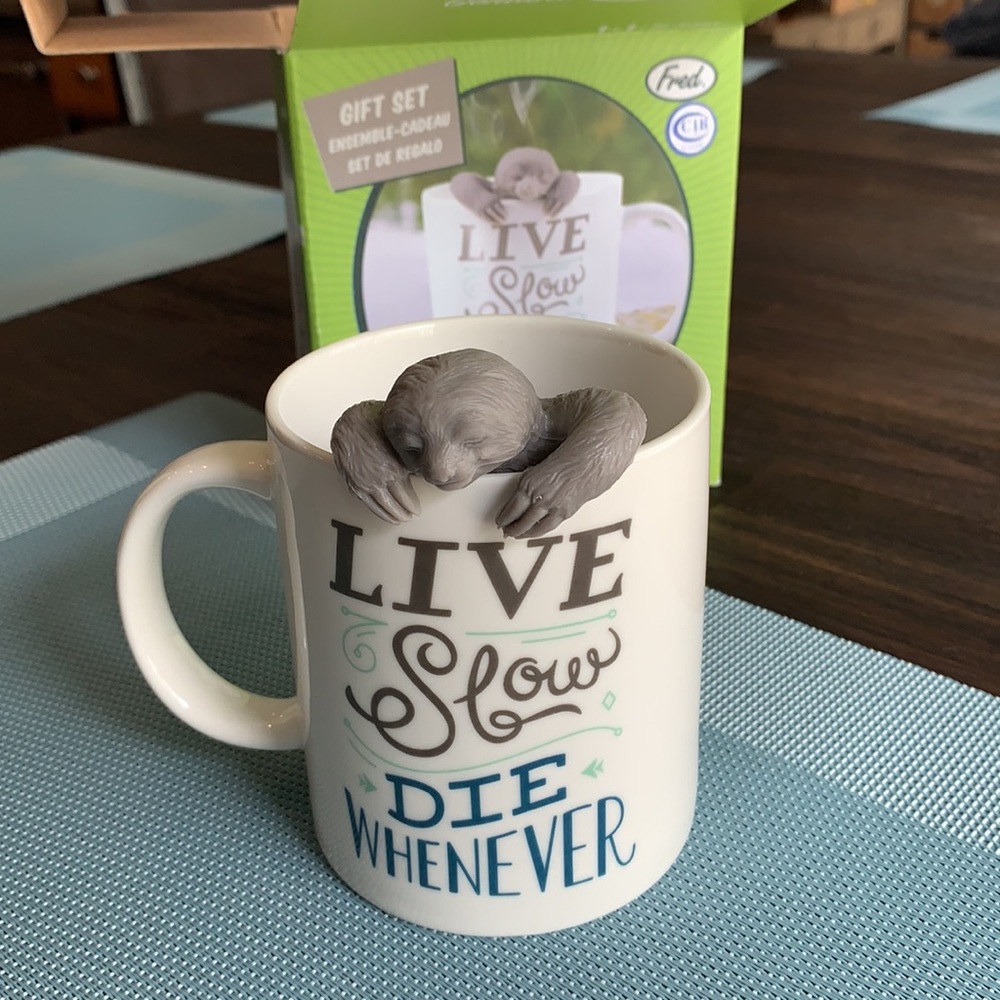 New - Genuine Fred Infuser and Mug Gift Set - Sloth